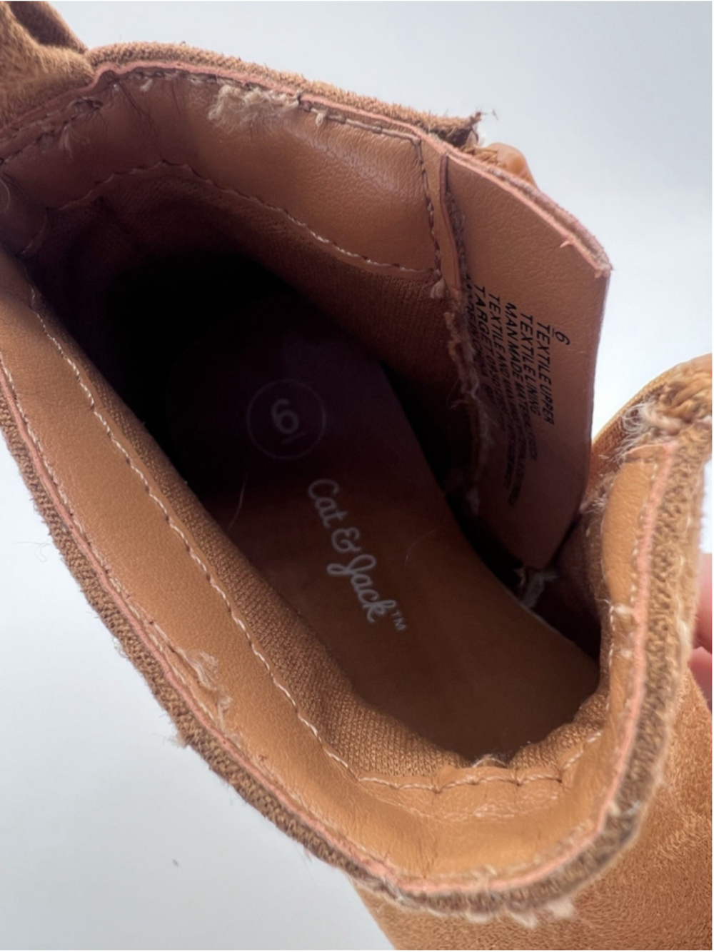 Cat & Jack Kids Boots Brown Suede Size 6 Ankle Booties - Picture 10 of 12